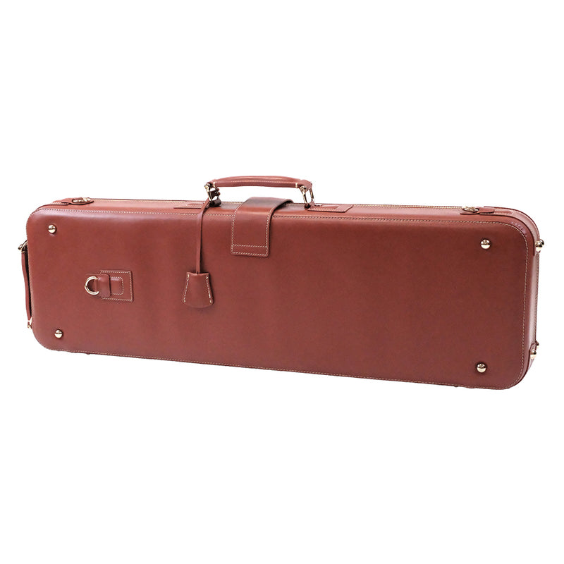 HQ Prestige Italian Leather Oblong Violin Case - Brown