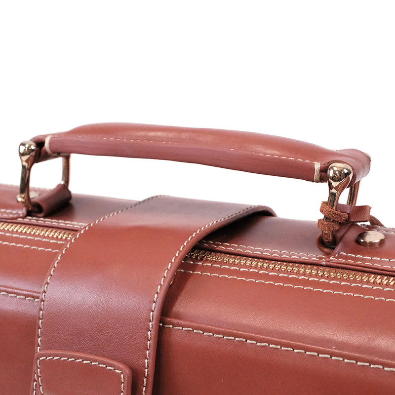 HQ Prestige Italian Leather Oblong Violin Case - Brown