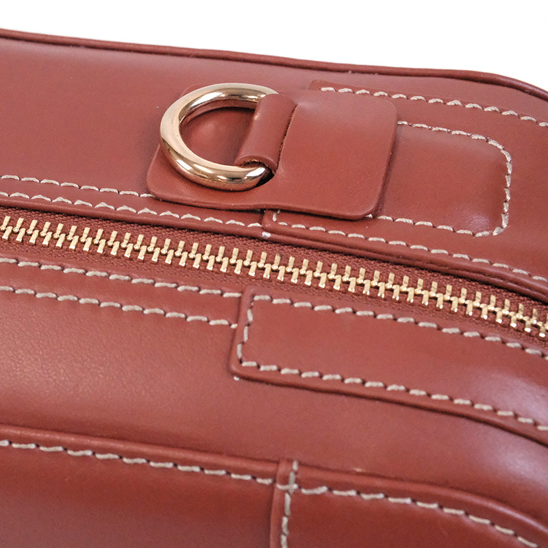 HQ Prestige Italian Leather Oblong Violin Case - Brown