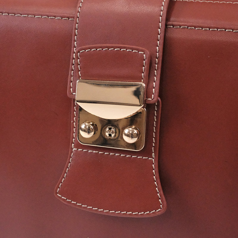 HQ Prestige Italian Leather Oblong Violin Case - Brown