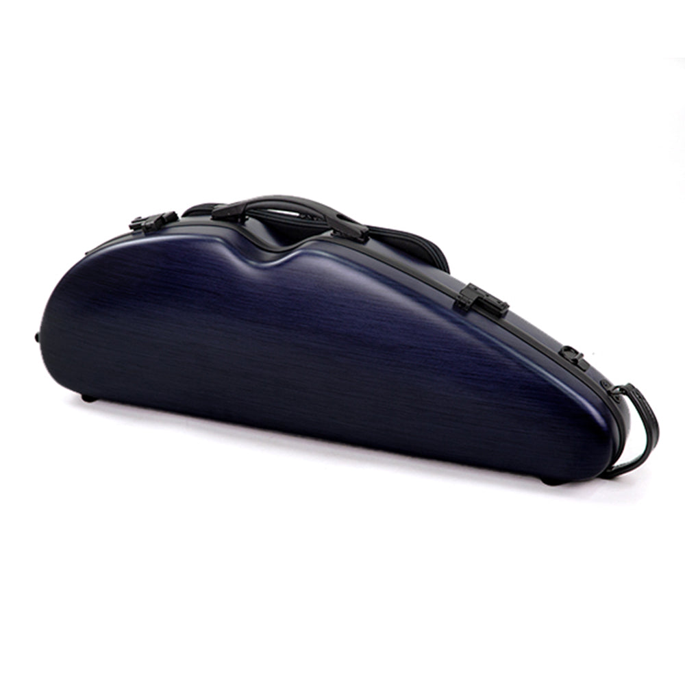 HQ PC Half Moon Violin Case Brushed Blue