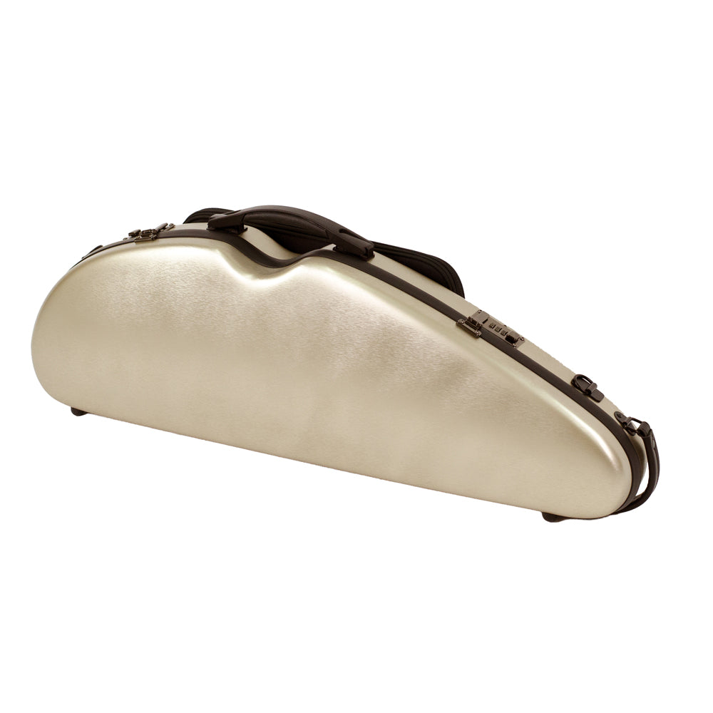 HQ PC Half Moon Violin Case Brushed Champagne