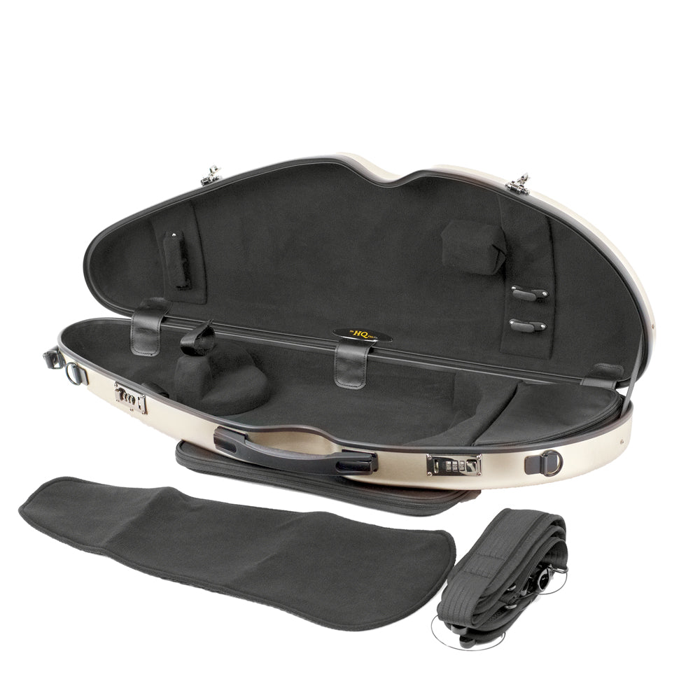 HQ PC Half Moon Violin Case Brushed Champagne