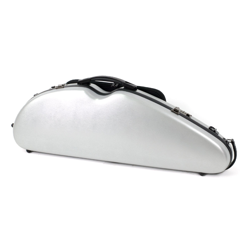 HQ PC Half Moon Violin Case Brushed Silver