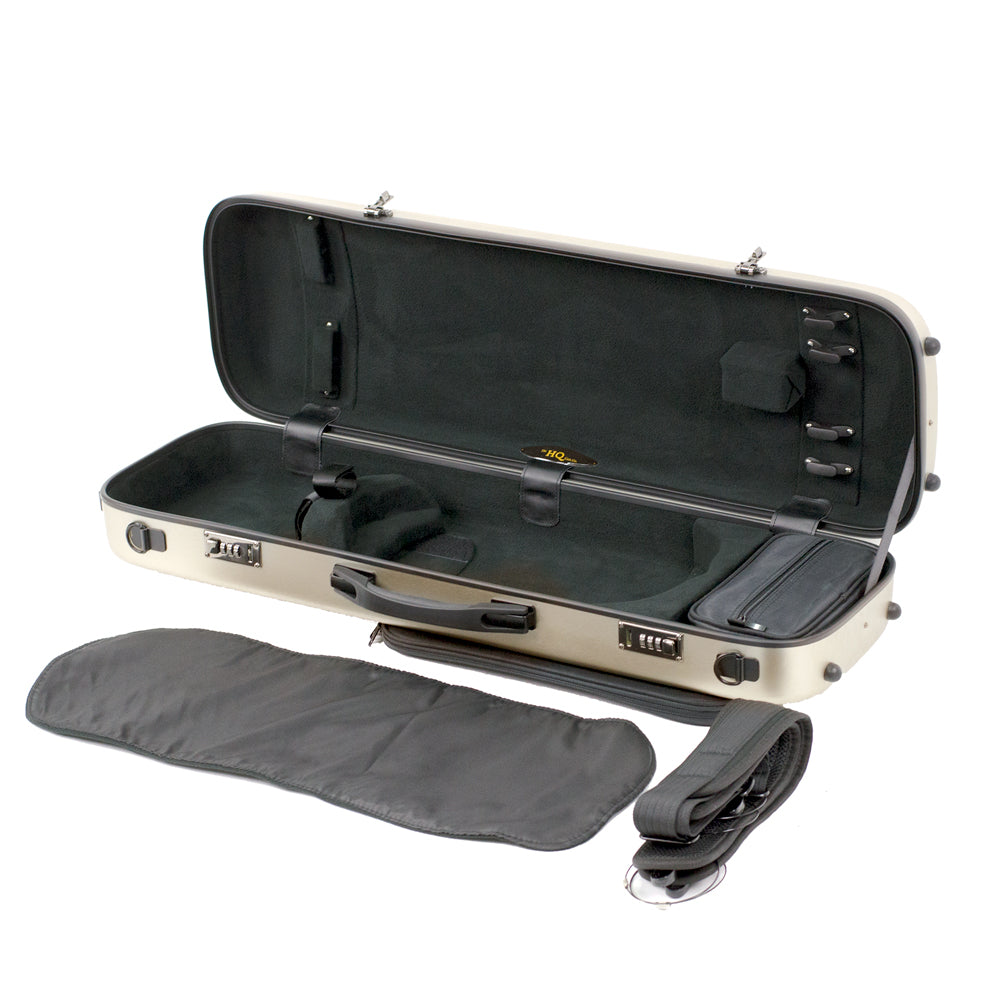 HQ PC Oblong Violin Case Brushed Champagne
