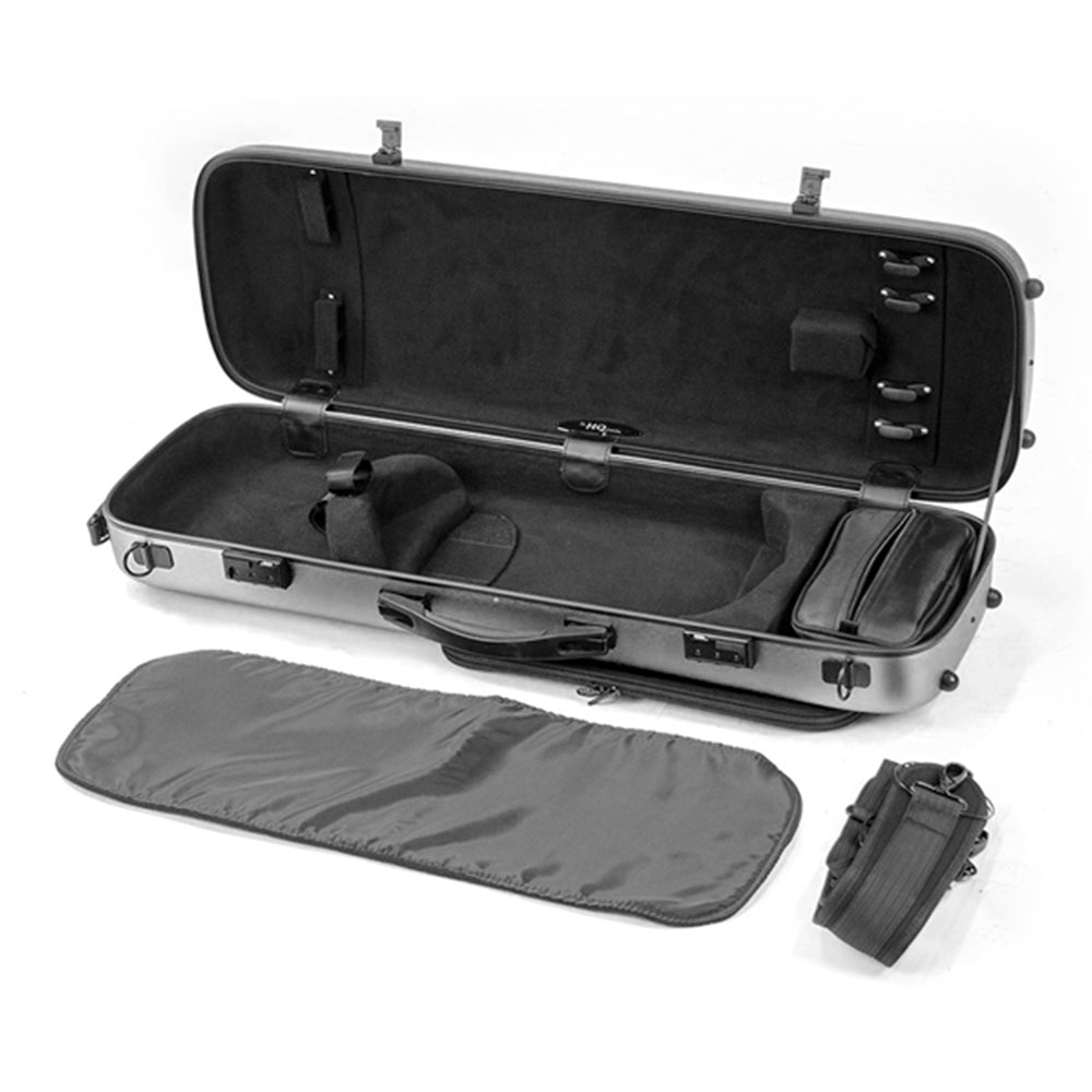 HQ PC Oblong Violin Case Brushed Blue