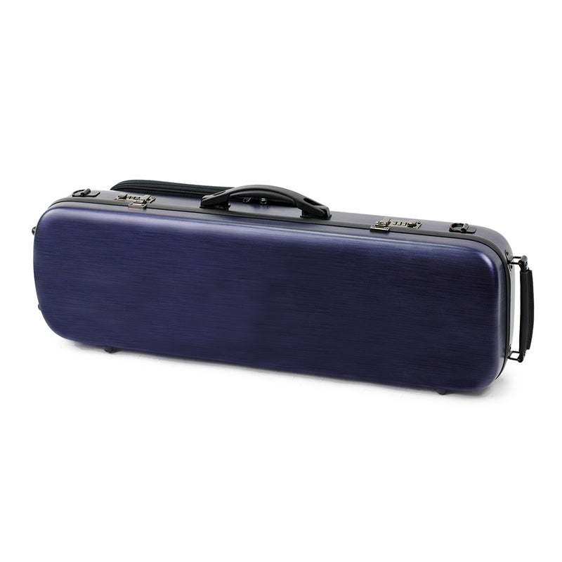 Oblong Violin Case-HQ Polycarbonate-Brushed Blue