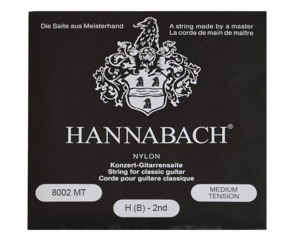 Hannabach Single BLK/Medium ClearNylon B 2nd 8002