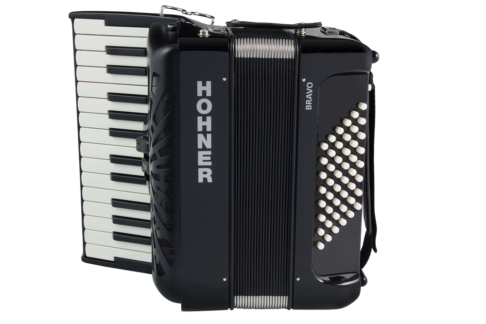 Hohner BRAVO II 48, SILENTKEY, BLACK