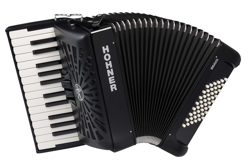 Hohner BRAVO II 48, SILENTKEY, BLACK