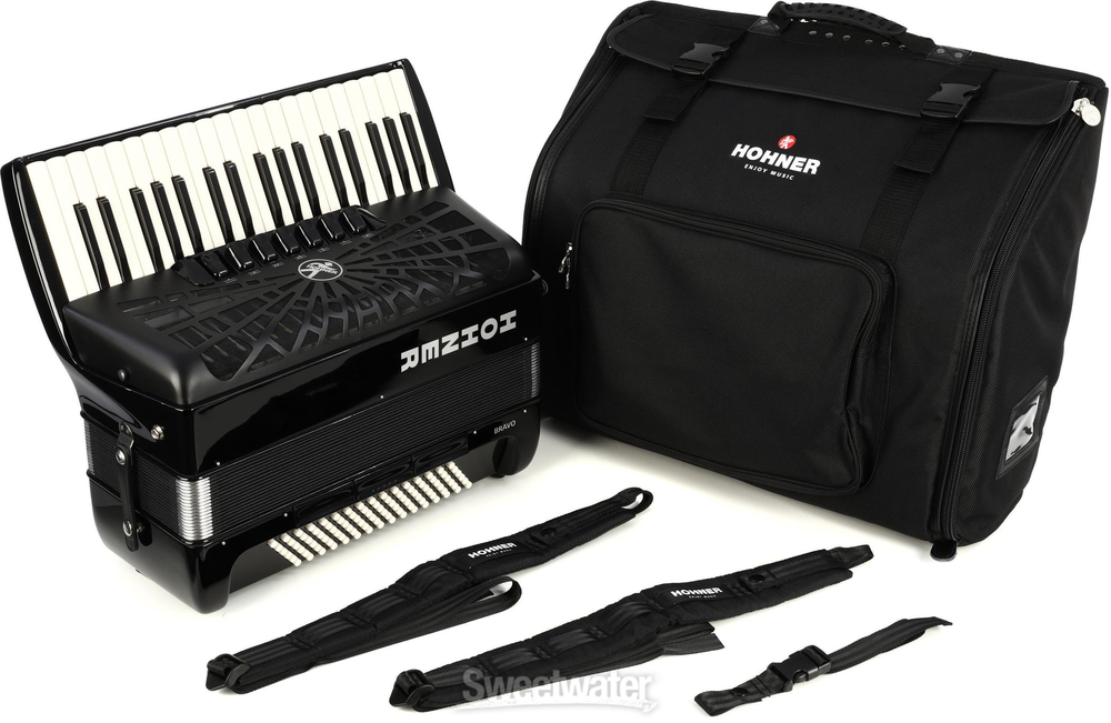 Hohner BRAVO III 96, SILENTKEY, BLACK