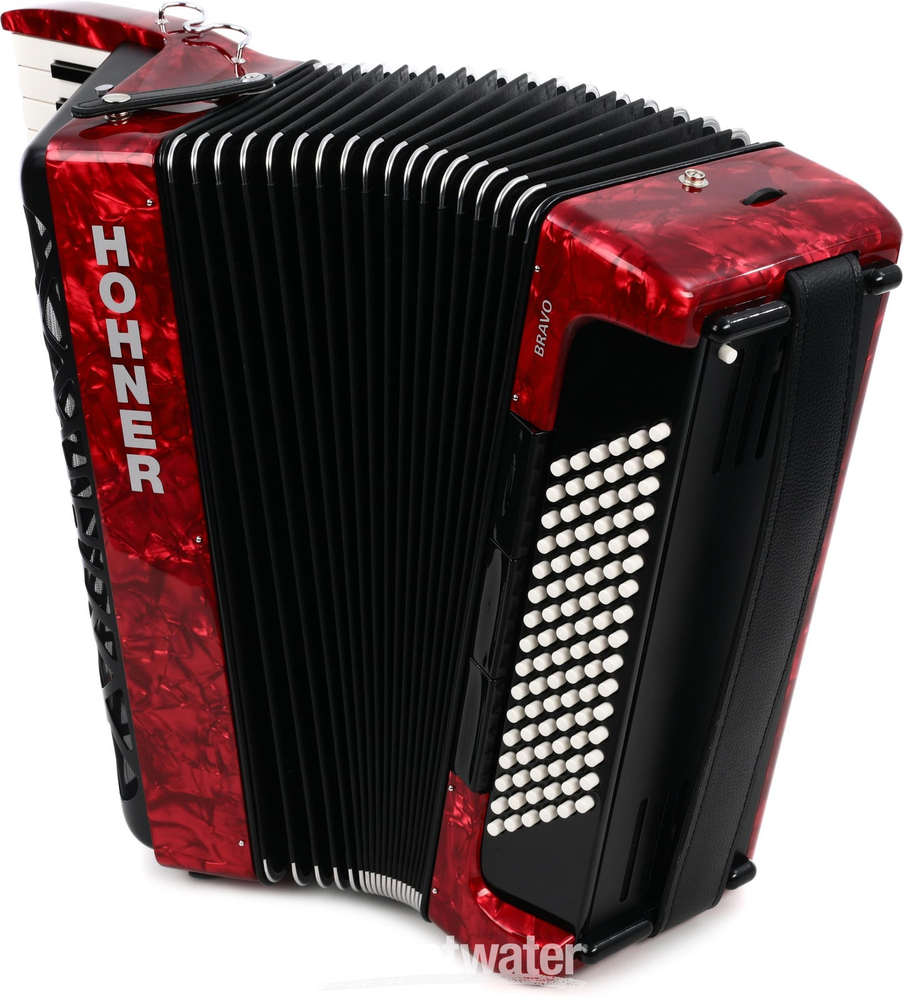 Hohner BRAVO III 96, SILENTKEY, RED