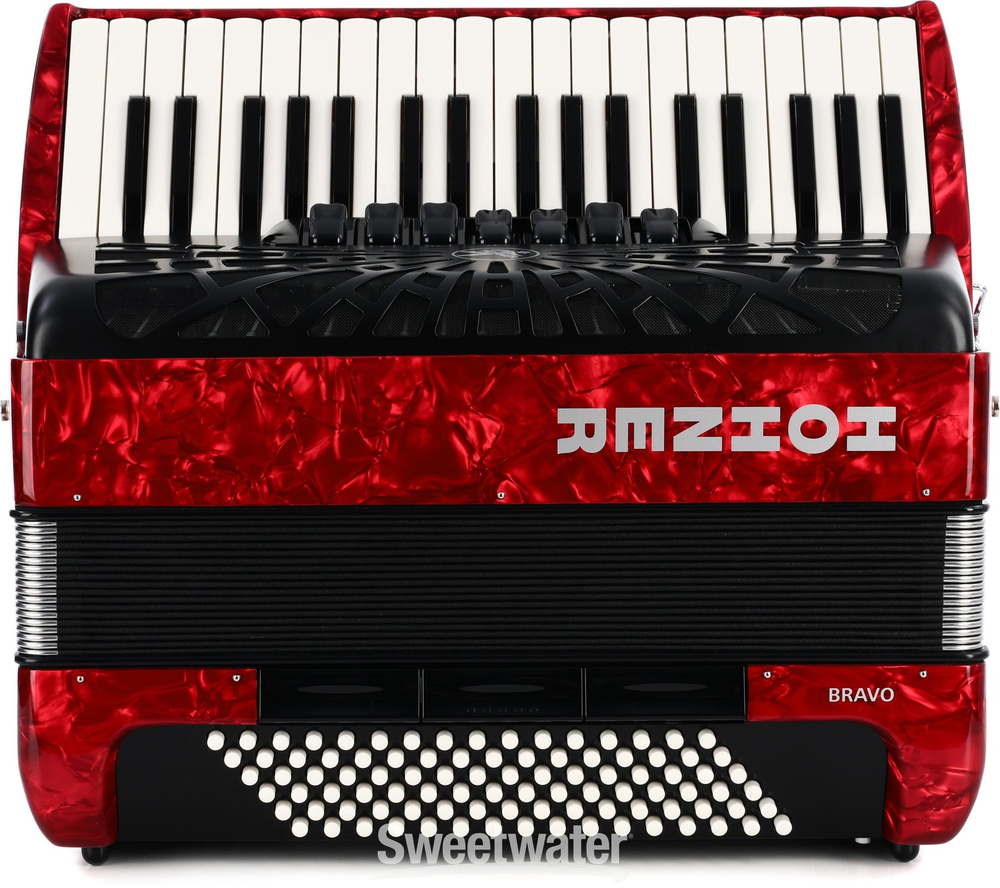 Hohner BRAVO III 96, SILENTKEY, RED