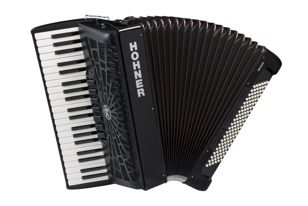 Hohner BRAVO III 120,SILENTKEY, BLACK
