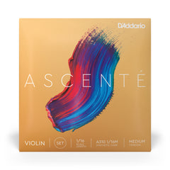 D'Addario Ascenté Violin String Set, 1/16 Scale, Medium Tension