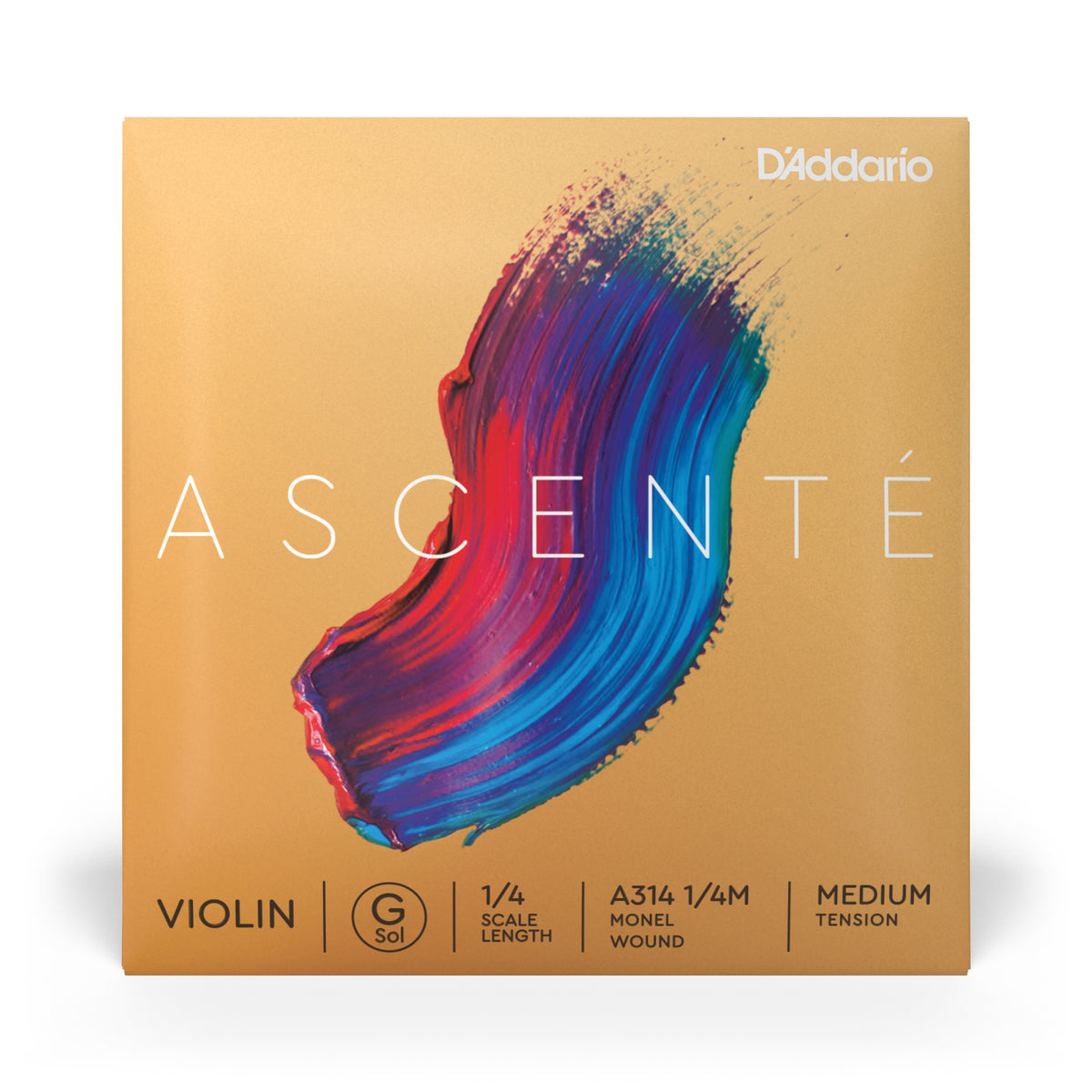 D'Addario Ascenté Violin G String, 1/4 Scale, Medium Tension