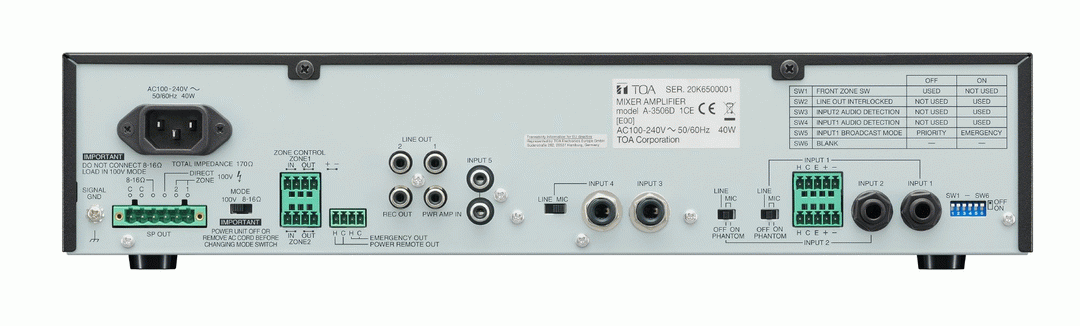 The TOA A3512D 120W Mixer Amplifier