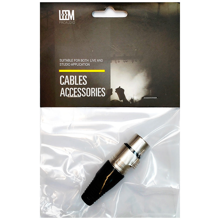 Leem Female XLR Cable Connector in Nickel (Pk-1)