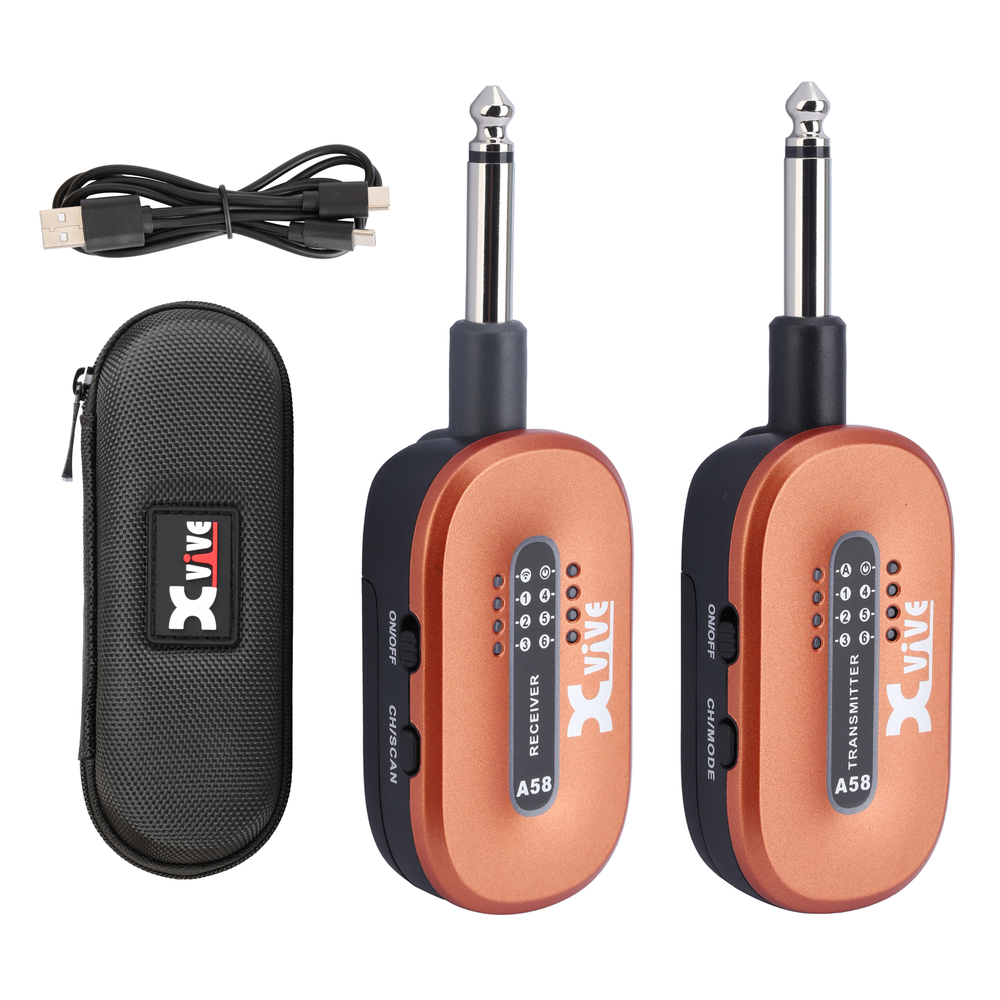 Xvive A58 Guitar Wireless System - 5.8Ghz, Orange
