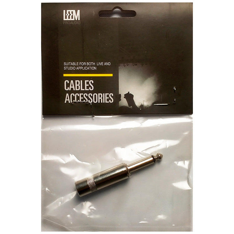 Leem 1/4" Metal Mono Straight Cable Jack Plug (Pk-1)