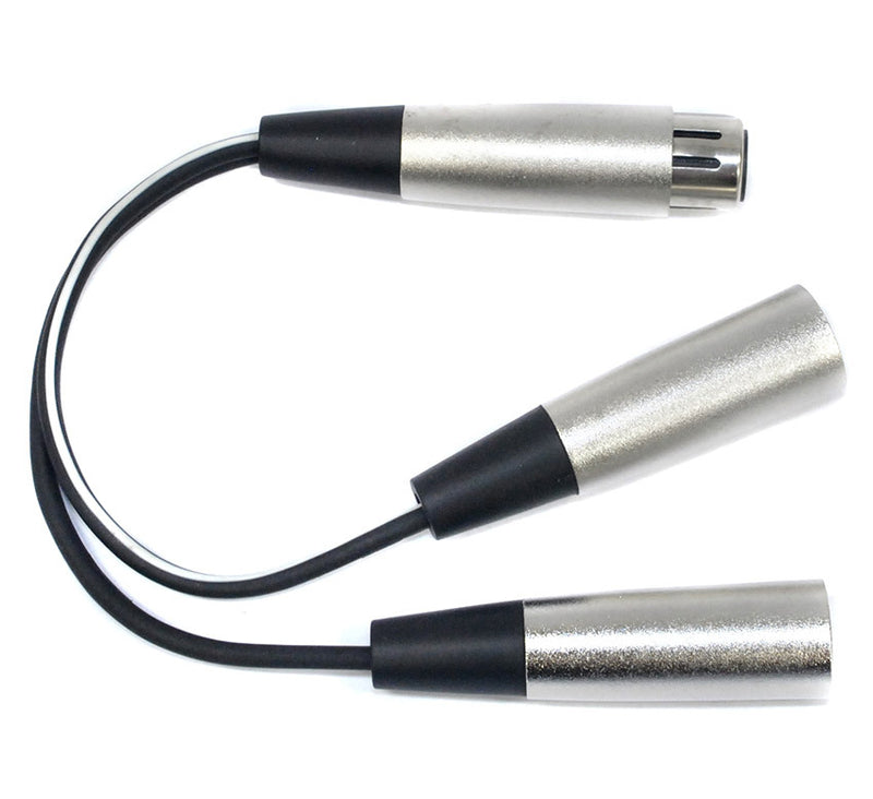 Leem 6" Y-Cable (2 x XLR Male - XLR Female)