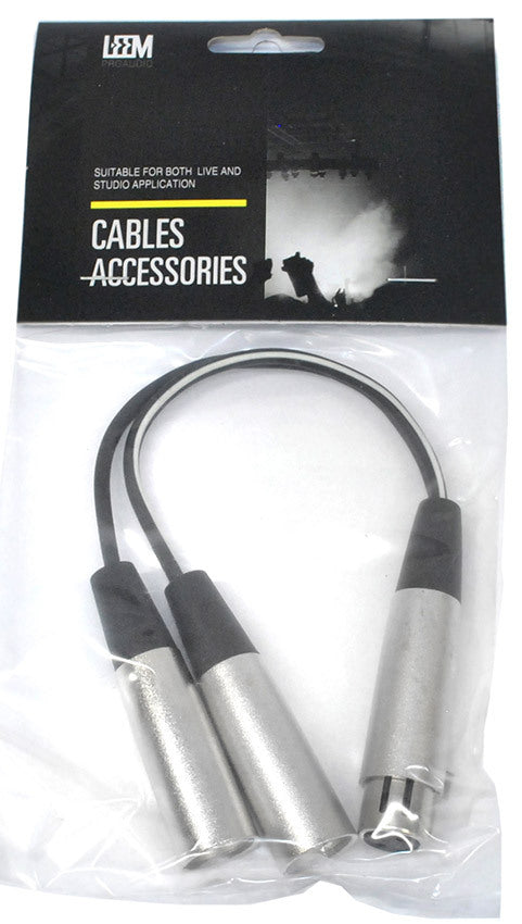 Leem 6" Y-Cable (2 x XLR Male - XLR Female)