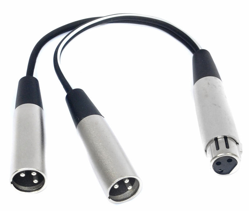 Leem 6" Y-Cable (2 x XLR Male - XLR Female)