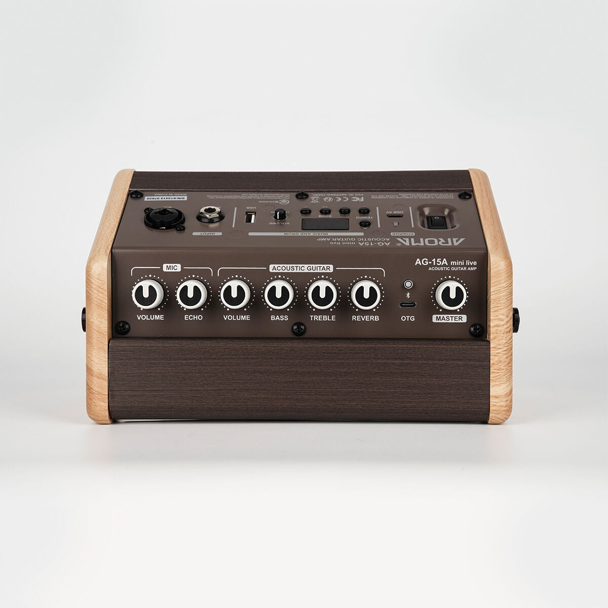 Aroma 15W Acoustic Guitar Rechargeable Amplifier with Drum Machine and Mic input [AG-15AML]