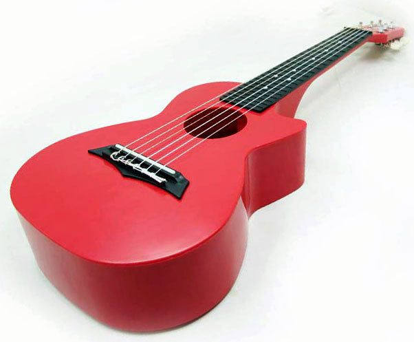 Kealoha Guitalele in Plain Coral Red with Black ABS Resin Body