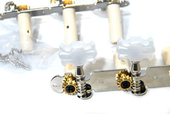 GT LA Series Classical Guitar Tuning Machines on Plate in Chrome Finish (3+3)