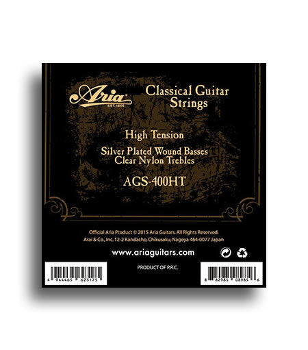 Aria Classical Nylon/Silver Tie End String Set (High Tension)