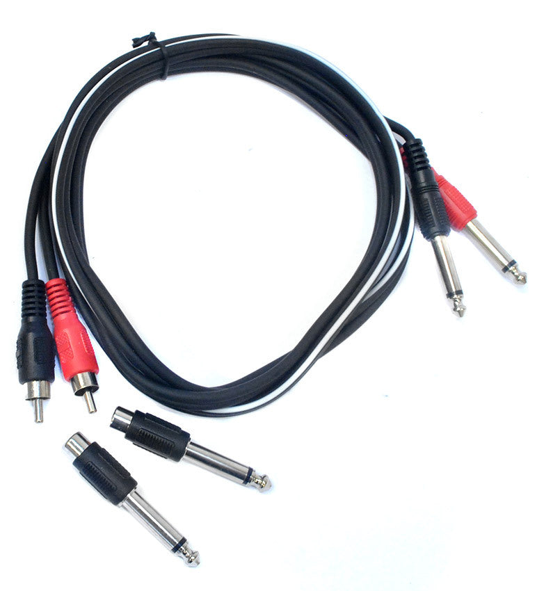 Leem 1.5m Interconnect Cable (2 x 1/4" Mono Plugs - 2 x RCA Jacks or 2 x 1/4" Mono Plugs - 2 x 1/4" Mono Plugs)