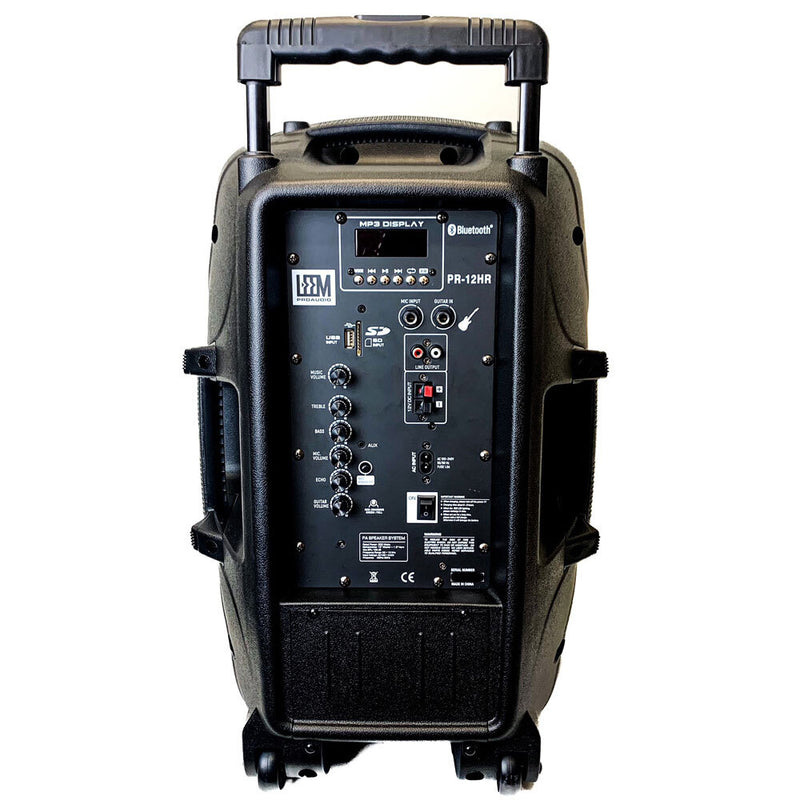 Leem PR-12HR Rechargeable Portable PA Speaker, Active 120W, 2-Way, 12" PA Speaker System with Wireless Mics