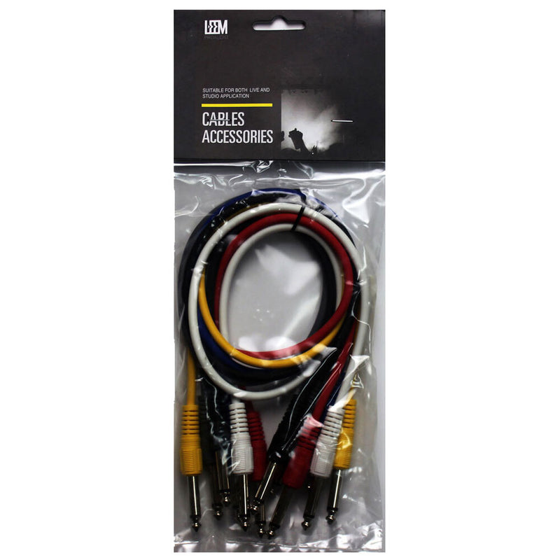 Leem 2ft FX Pedal Patch Cables 6pk (1/4" Straight Plug - 1/4" Straight Plug)