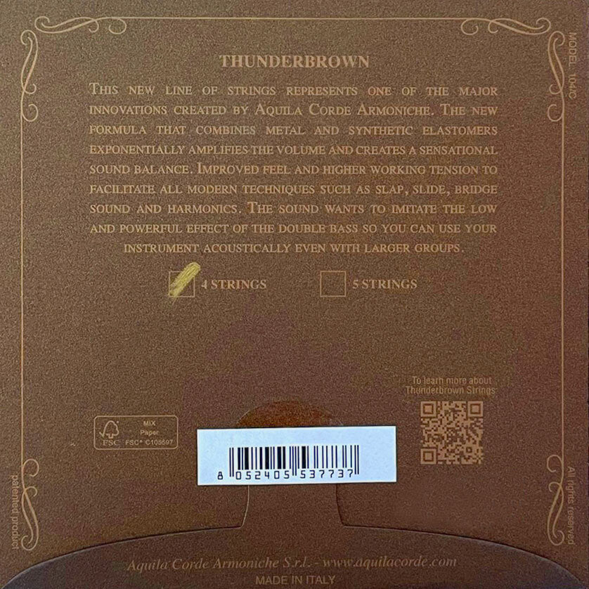 Aquila ThunderBrown 4-String Bass Uke String Set (18 - 21