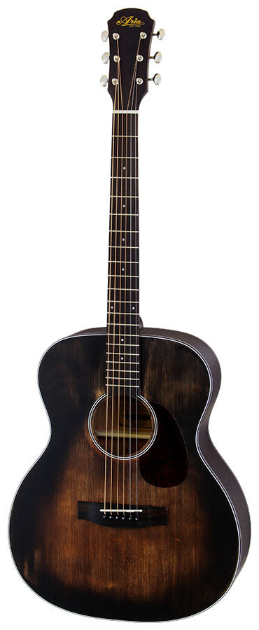 Aria Delta Players Series OM Acoustic Guitar in Muddy Brown Finish