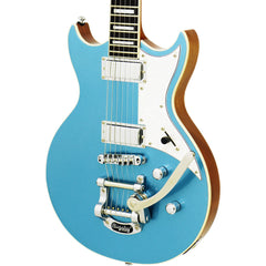 Aria 212-MK2 Bowery Semi-Hollow Electric Guitar in Phantom Blue