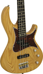 Aria 313MK2 Detroit Series 4-String Electric Bass Guitar in Open-Pore Natural Finish