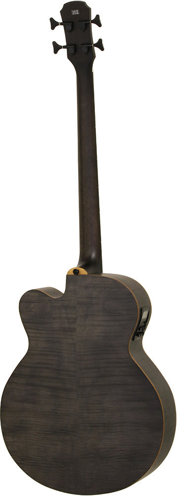 Aria FEB-F2/FL Elecord Series Fretless AC/EL Bass Guitar in Stained Black