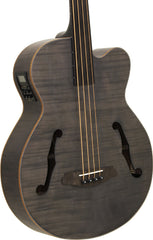 Aria FEB-F2/FL Elecord Series Fretless AC/EL Bass Guitar in Stained Black