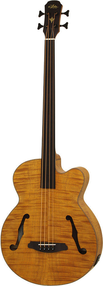 Aria FEB-F2/FL Elecord Series Fretless AC/EL Bass Guitar in Stained Brown