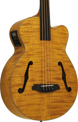 Aria FEB-F2/FL Elecord Series Fretless AC/EL Bass Guitar in Stained Brown