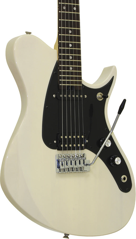 Aria J Series J-1 Electric Guitar in See-Thru Vintage White