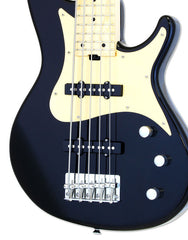 Aria RSB Series Pro-II 5-String Electric Bass Guitar in Black with Gold Pickguard