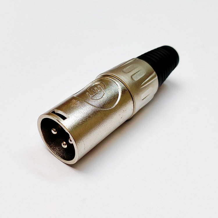 Leem Male Heavy Duty XLR Cable Connector in Nickel (Pk-1)