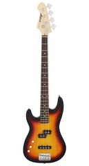 Aria STB-PJ Series Left Handed Electric Bass Guitar in 3-Tone Sunburst