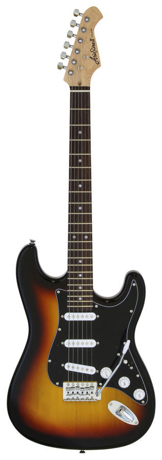 Aria Pro II STG-Series Electric Guitar in 3-Tone Sunburst with Black Pickguard