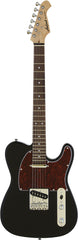 Aria Pro II TEG-Series Electric Guitar in Black with Red Tortoise Pickguard