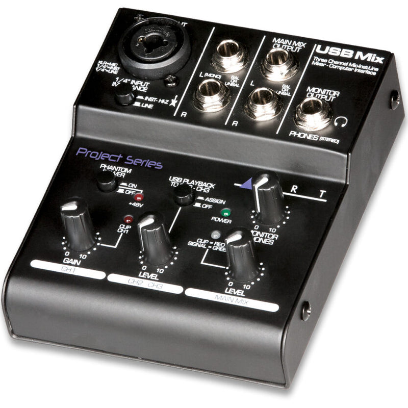 Art Pro Audio Usb Mix 3-Channel Mic-Instrument-Line Mixer/Computer Interface