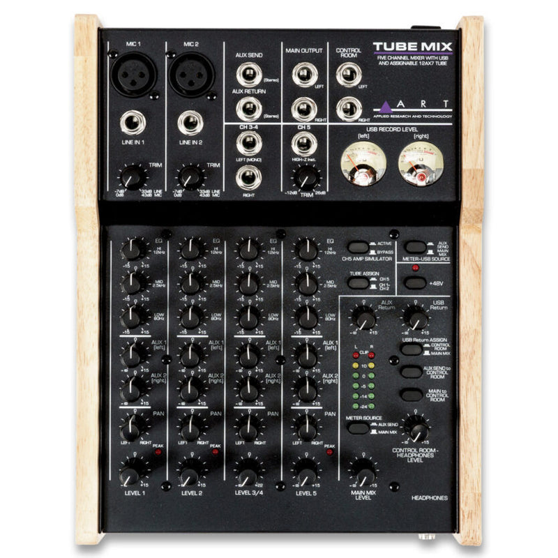 Art Pro Audio Tubemix 5-Channel Mixer With Usb &Amp; 12Ax7 Tube